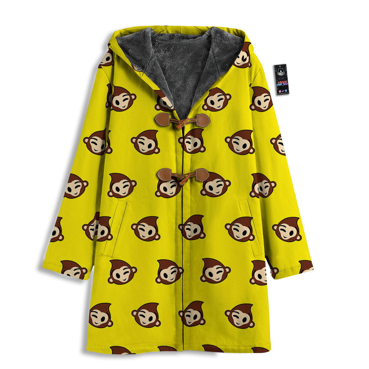 Emoji Monkey Print Pattern Men's Windbreaker Jacket-grizzshop