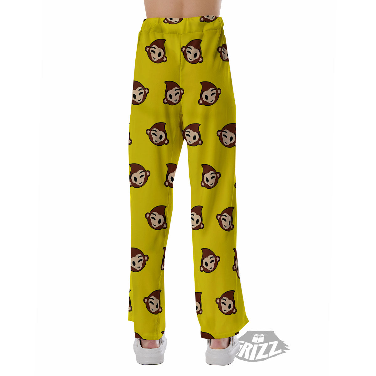 Emoji Monkey Print Pattern Pajama Pants-grizzshop