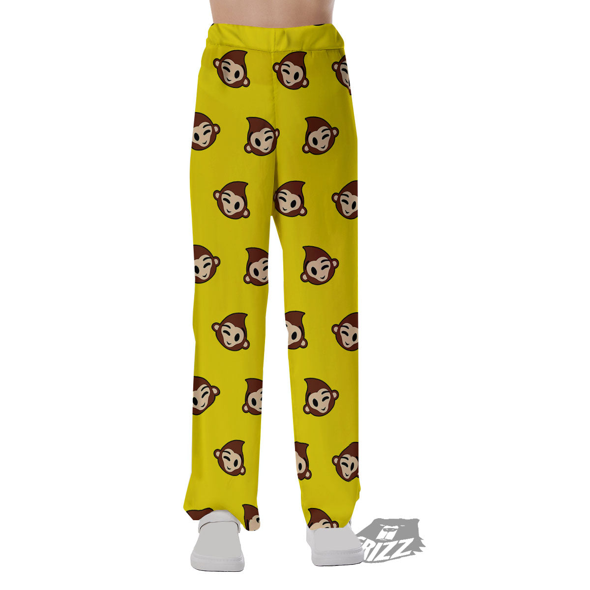 Emoji Monkey Print Pattern Pajama Pants-grizzshop