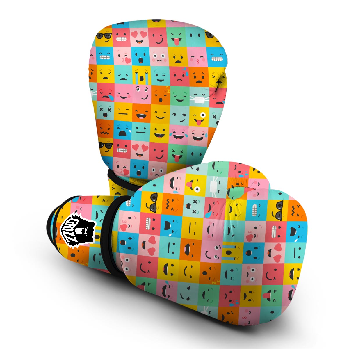 Emoji Pattern Print Boxing Gloves-grizzshop