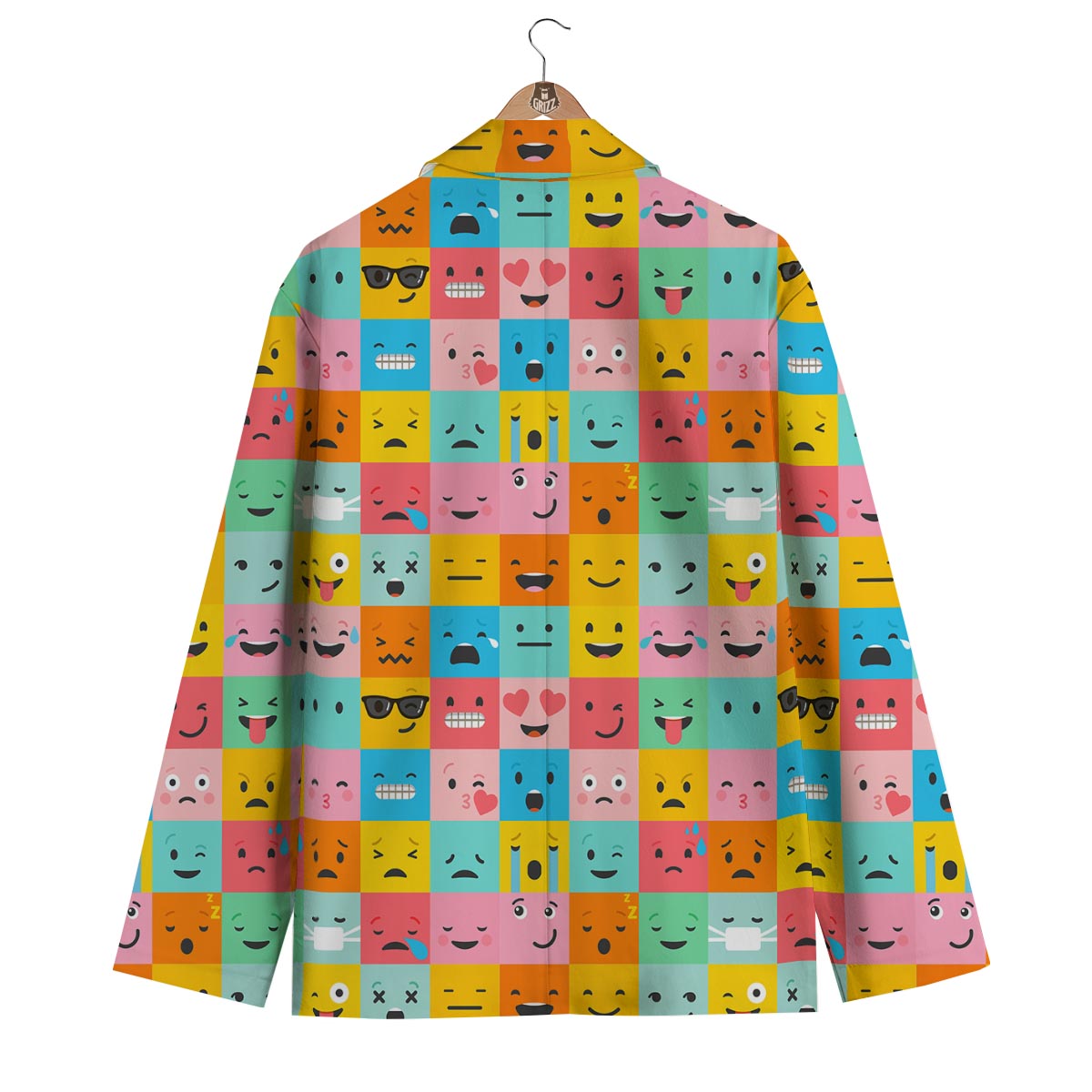 Emoji Pattern Print Men's Blazer-grizzshop