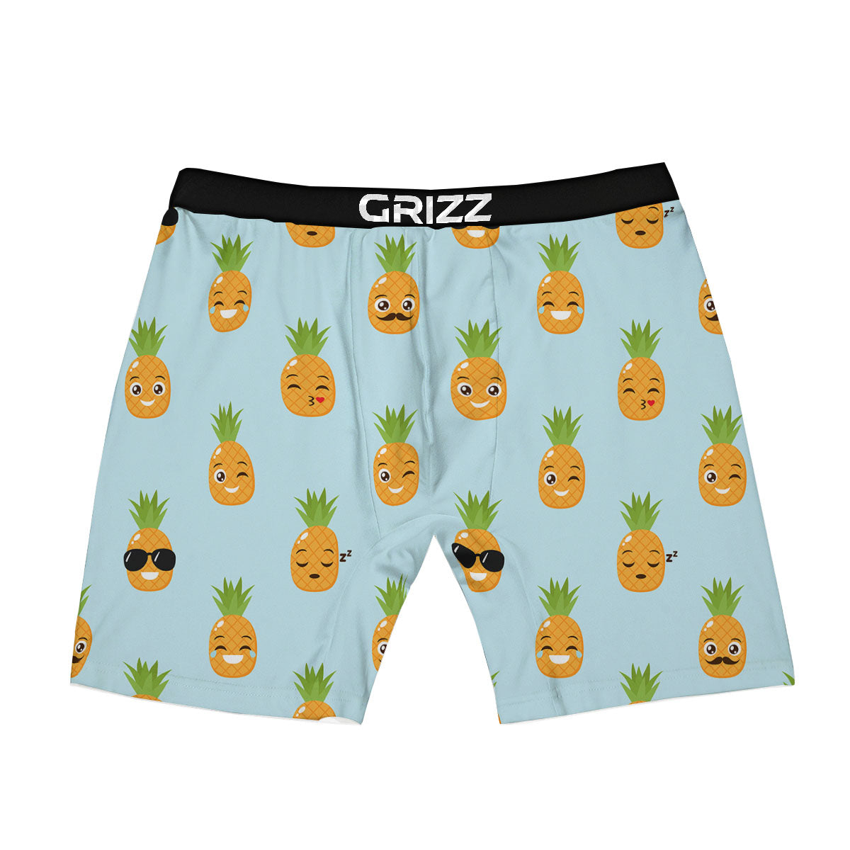 Emoji Pineapple Print Pattern Boxer Briefs-grizzshop