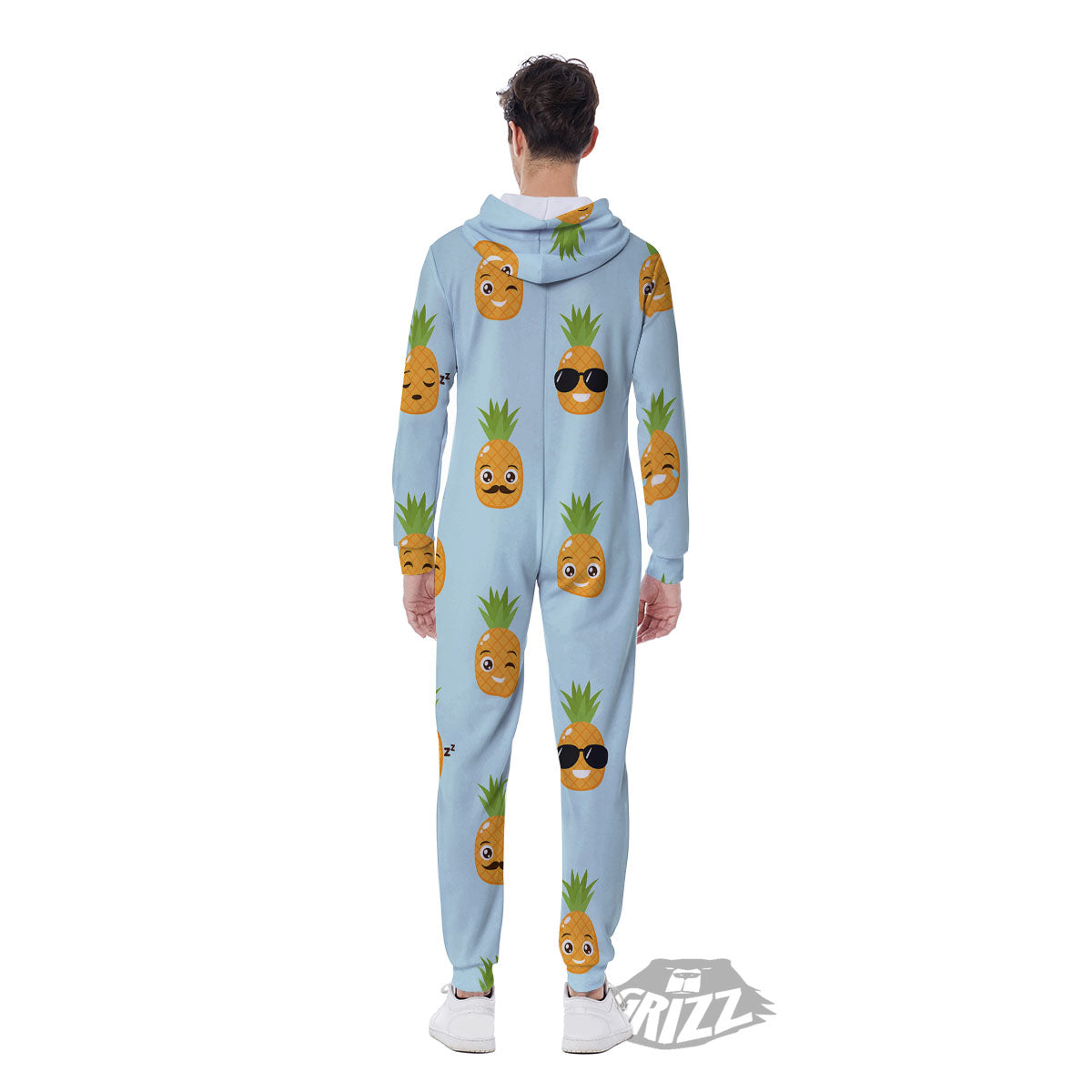 Emoji Pineapple Print Pattern Men's Jumpsuit-grizzshop