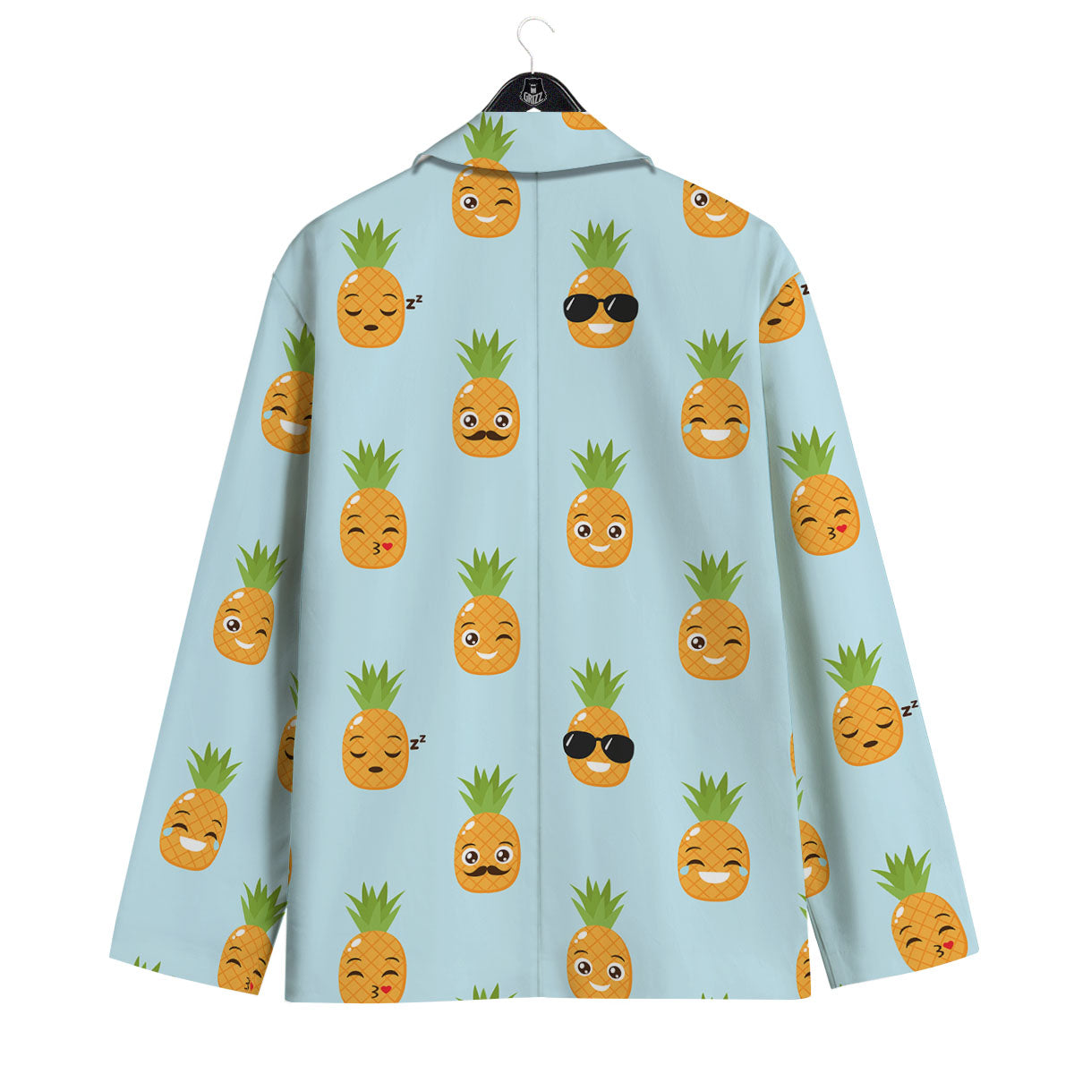 Emoji Pineapple Print Pattern Men's Sport Coat-grizzshop