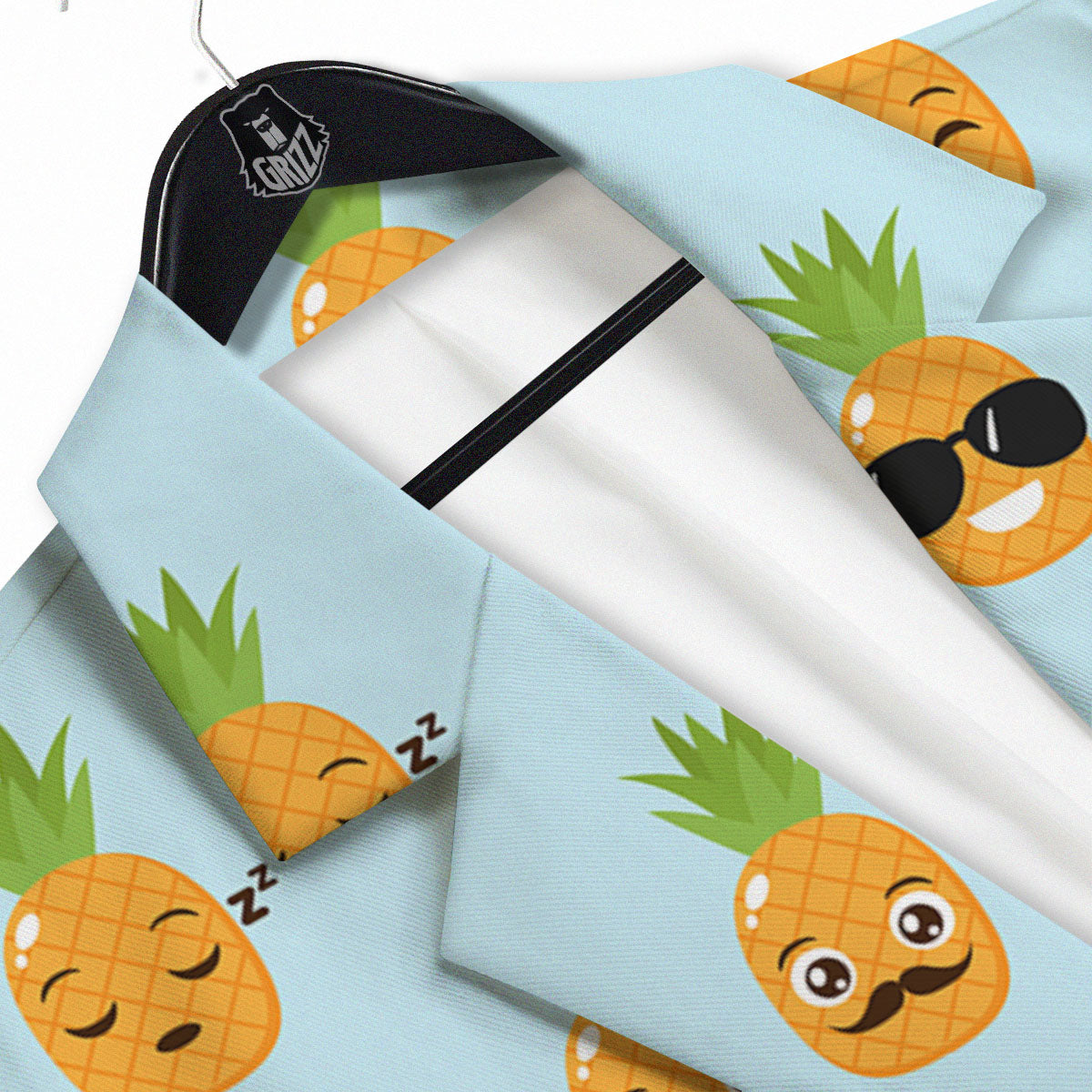 Emoji Pineapple Print Pattern Men's Sport Coat-grizzshop