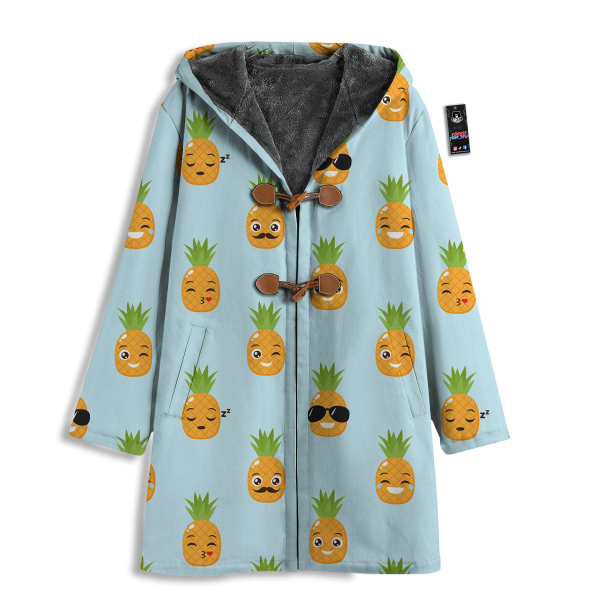 Emoji Pineapple Print Pattern Men's Windbreaker Jacket-grizzshop