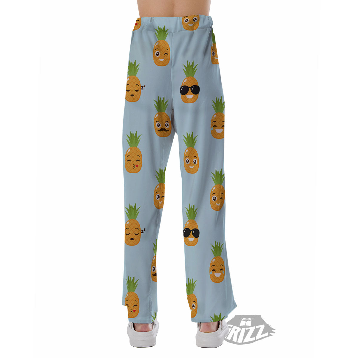 Emoji Pineapple Print Pattern Pajama Pants-grizzshop