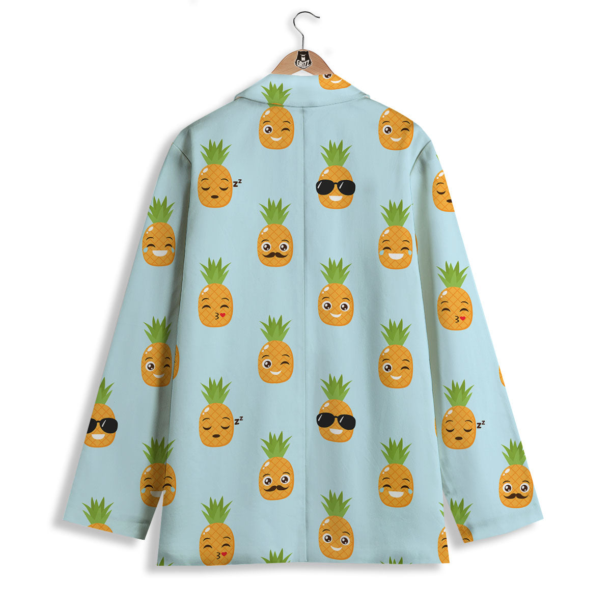 Emoji Pineapple Print Pattern Women's Blazer-grizzshop