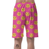 Emoji Pink Pattern Print Men's Shorts-grizzshop