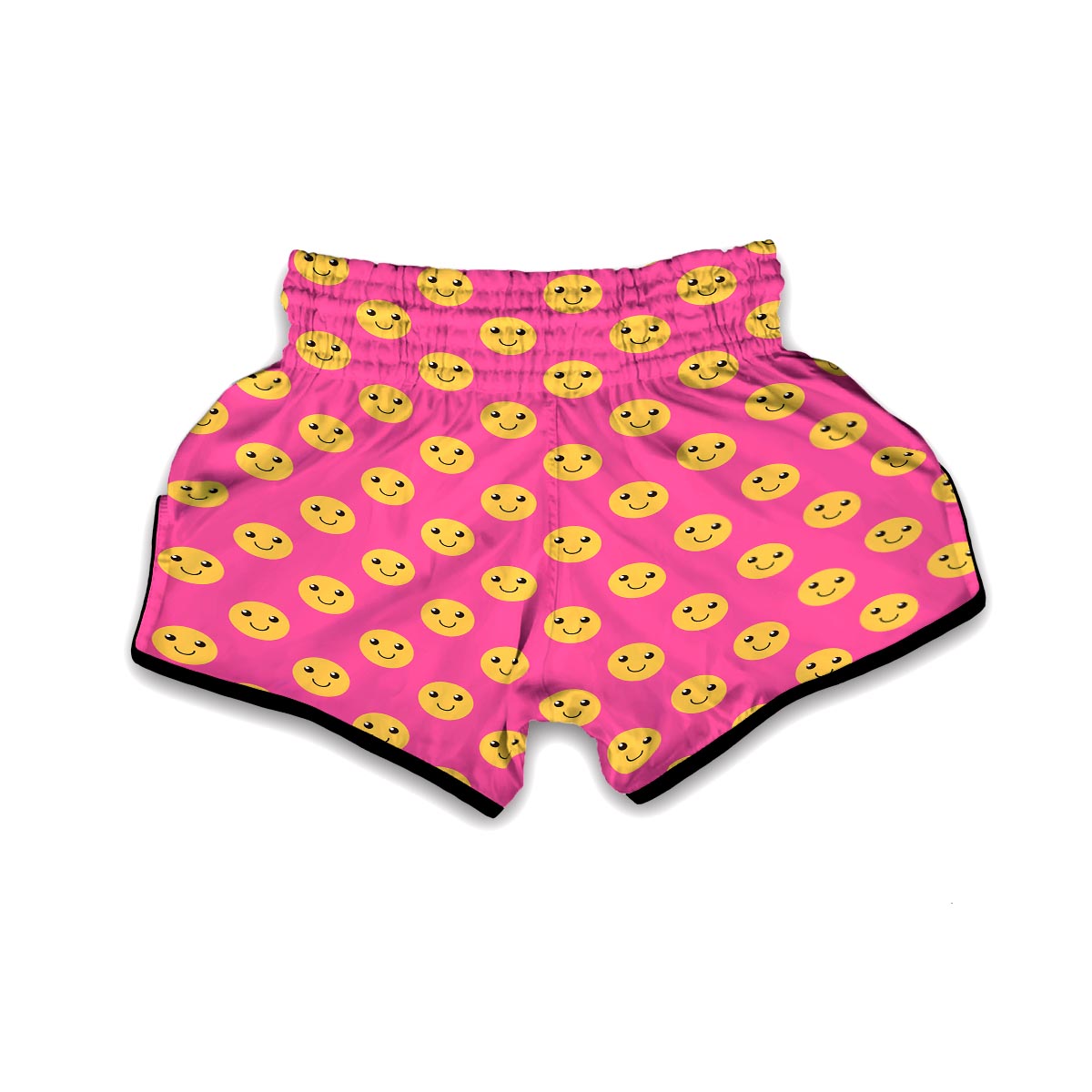 Emoji Pink Pattern Print Muay Thai Boxing Shorts-grizzshop