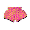 Emoji Pink Pattern Print Muay Thai Boxing Shorts-grizzshop