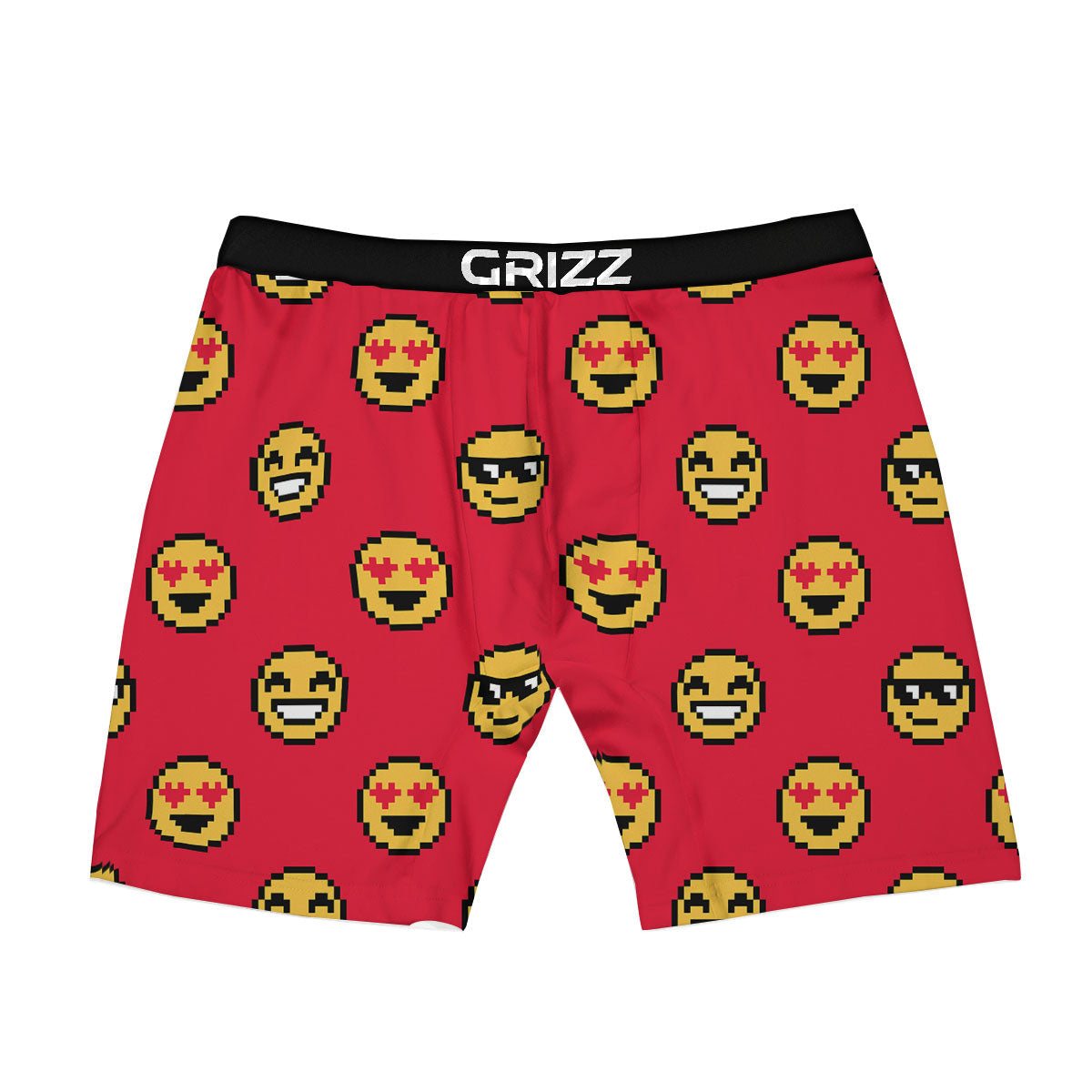 Emoji Pixel Print Pattern Boxer Briefs-grizzshop