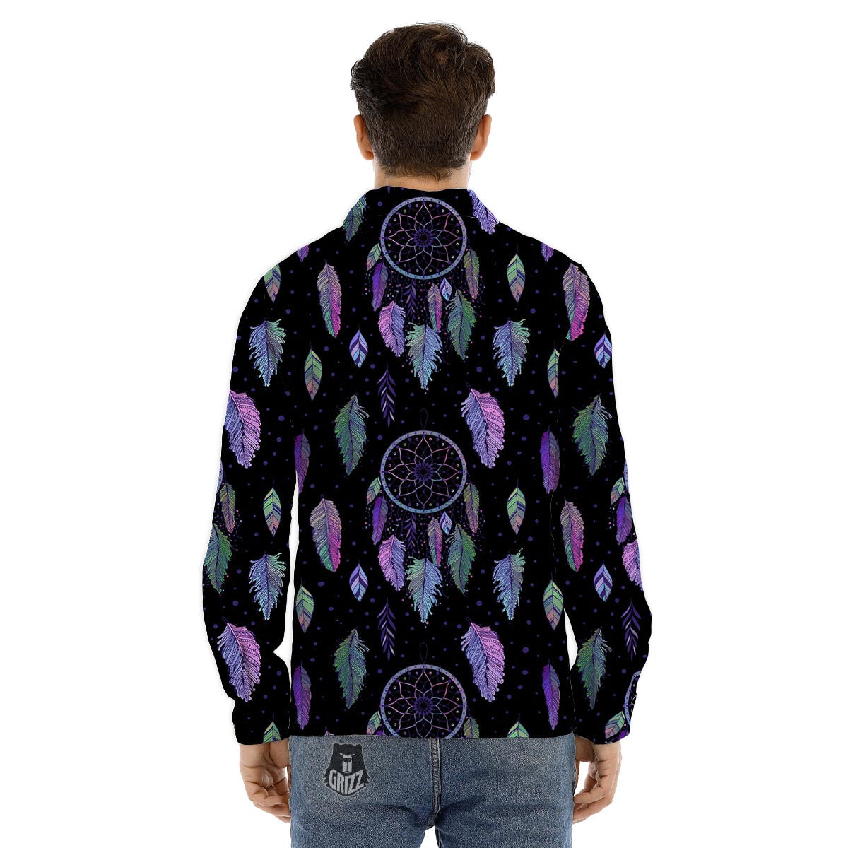 Emoji Pixel Print Pattern Men's Dress Shirts-grizzshop