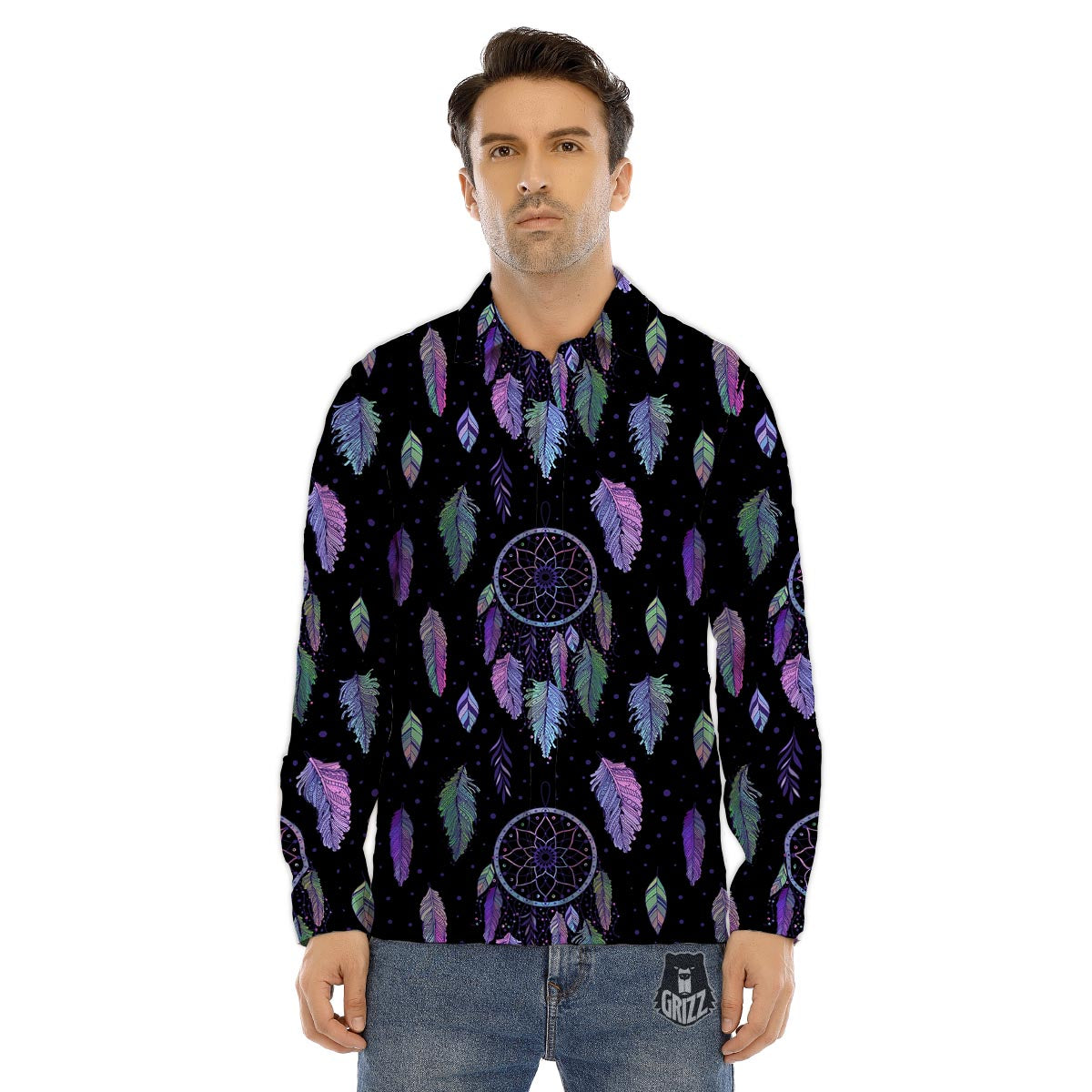 Emoji Pixel Print Pattern Men's Dress Shirts-grizzshop