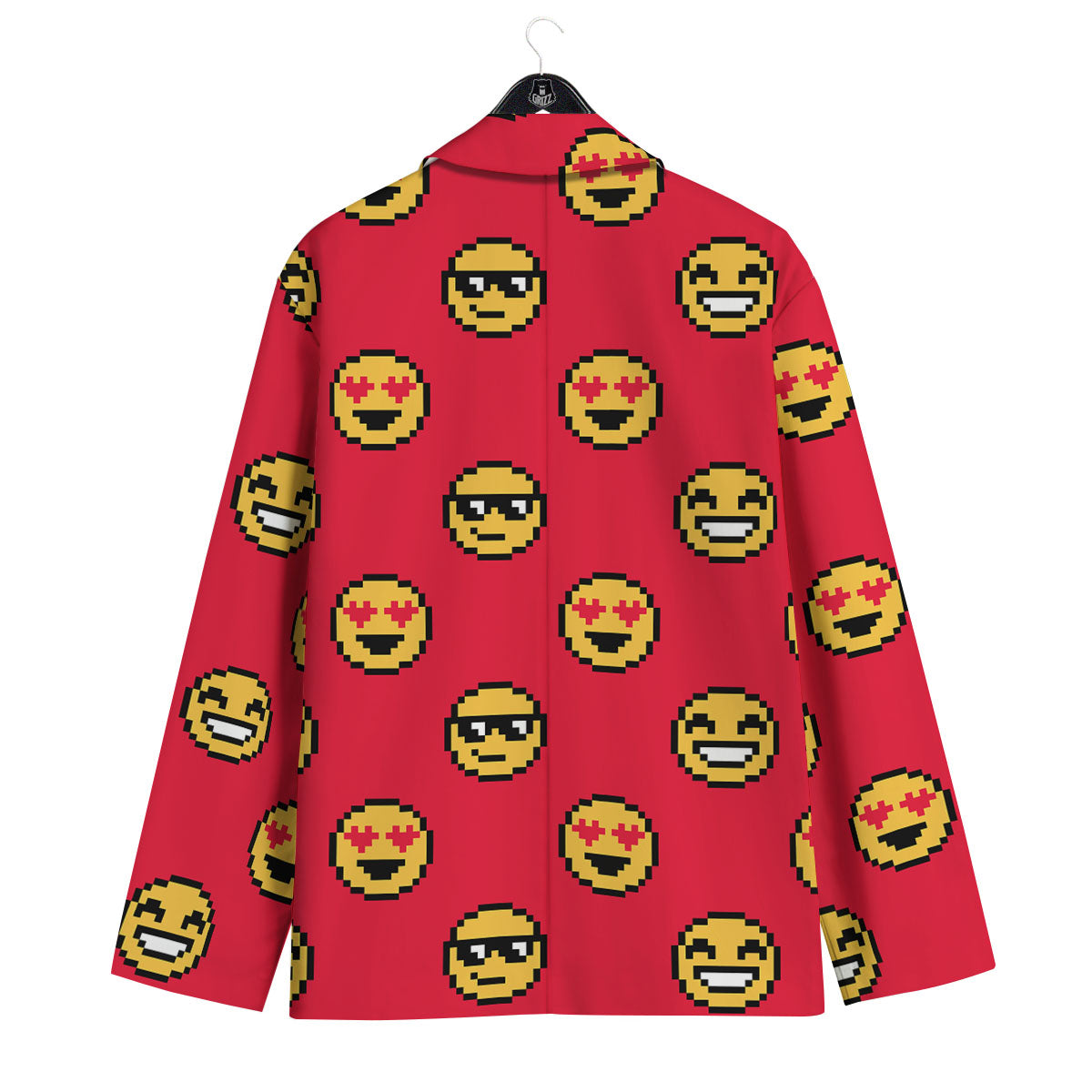 Emoji Pixel Print Pattern Men's Sport Coat-grizzshop