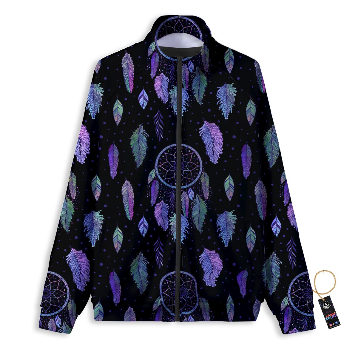 Emoji Pixel Print Pattern Track Jacket-grizzshop