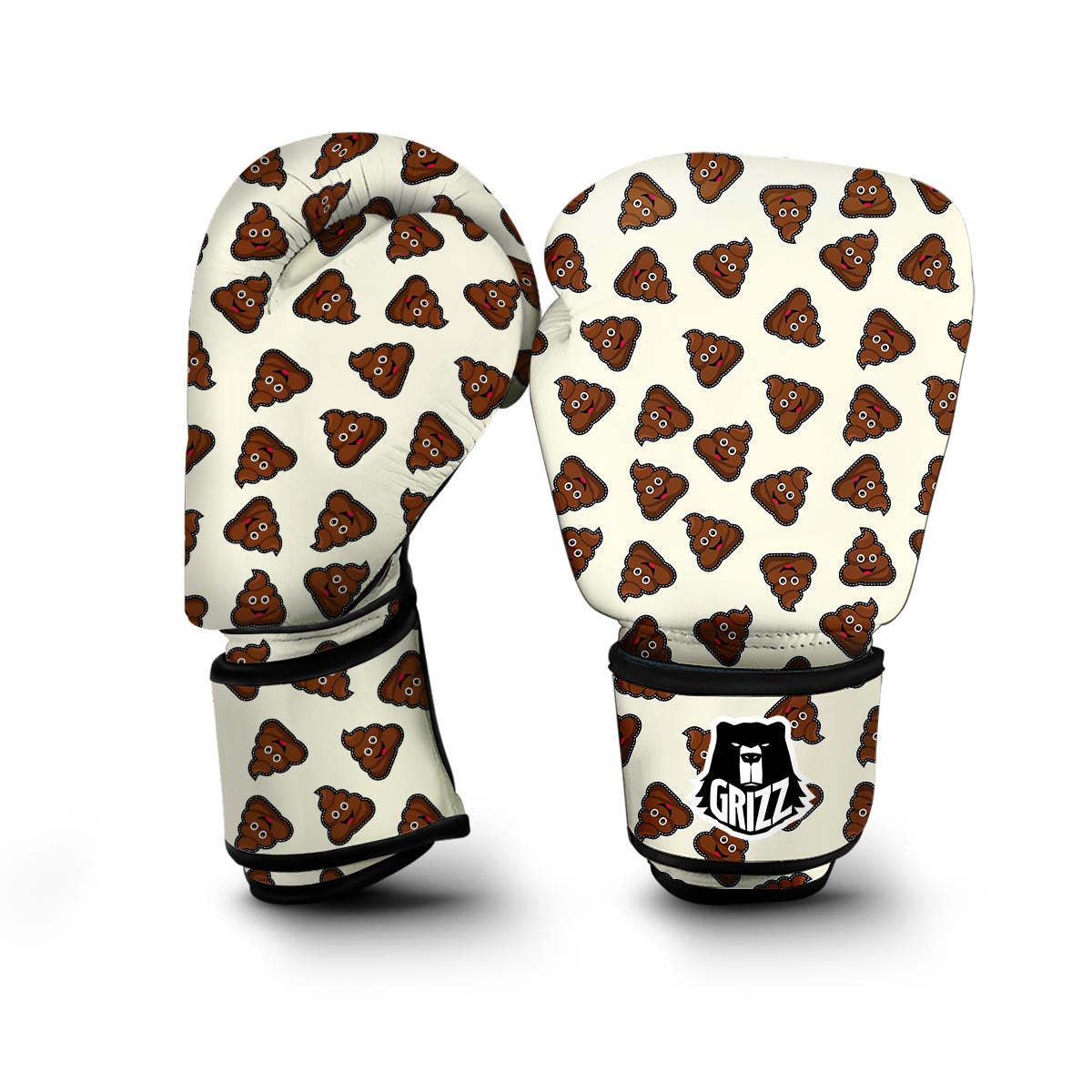 Emoji Poop Pattern Print Boxing Gloves-grizzshop