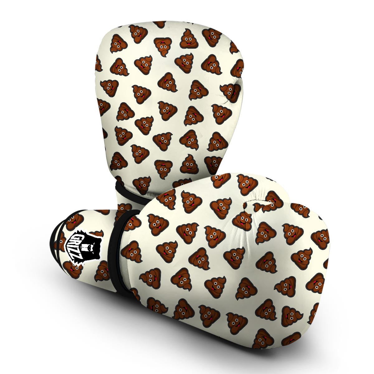 Emoji Poop Pattern Print Boxing Gloves-grizzshop