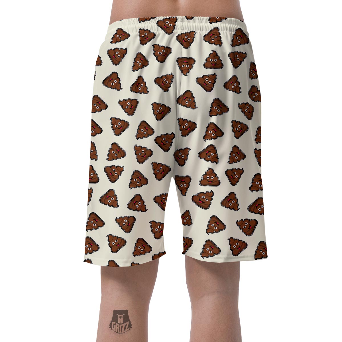 Emoji Poop Pattern Print Men's Shorts-grizzshop