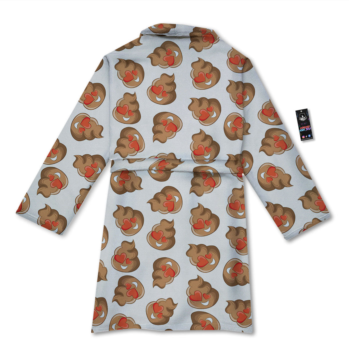 Emoji Poop Print Pattern Bathrobe-grizzshop