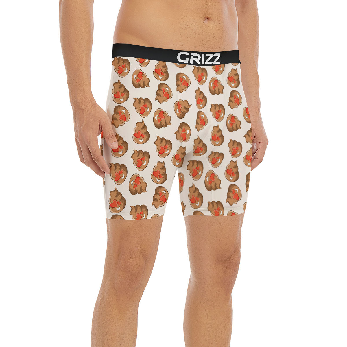 Emoji Poop Print Pattern Boxer Briefs-grizzshop