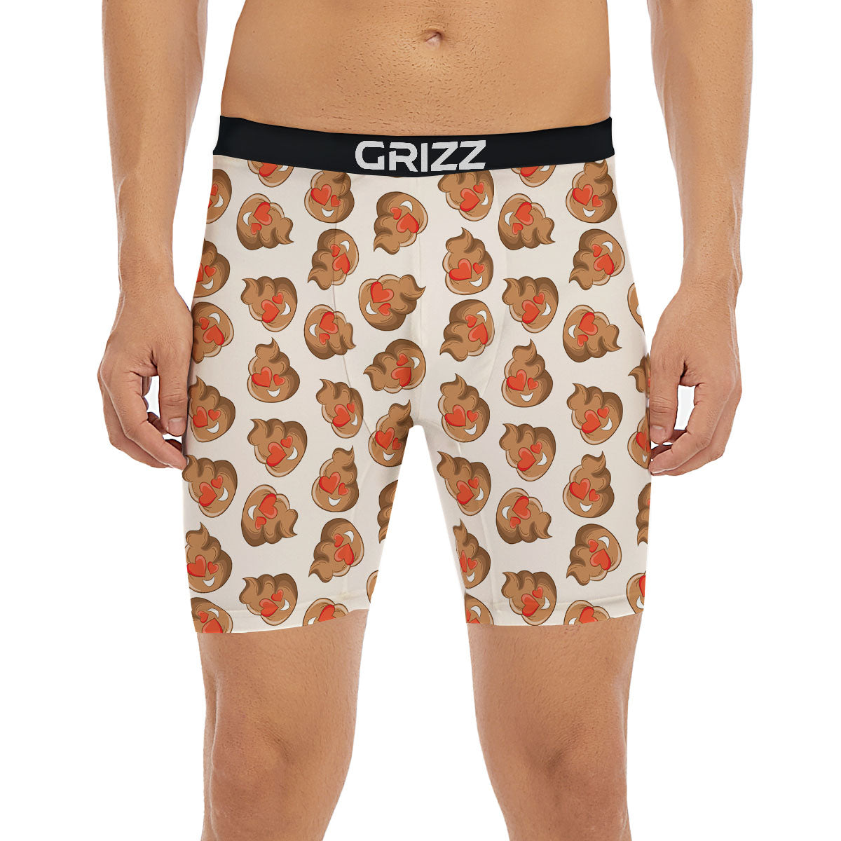Emoji Poop Print Pattern Boxer Briefs-grizzshop