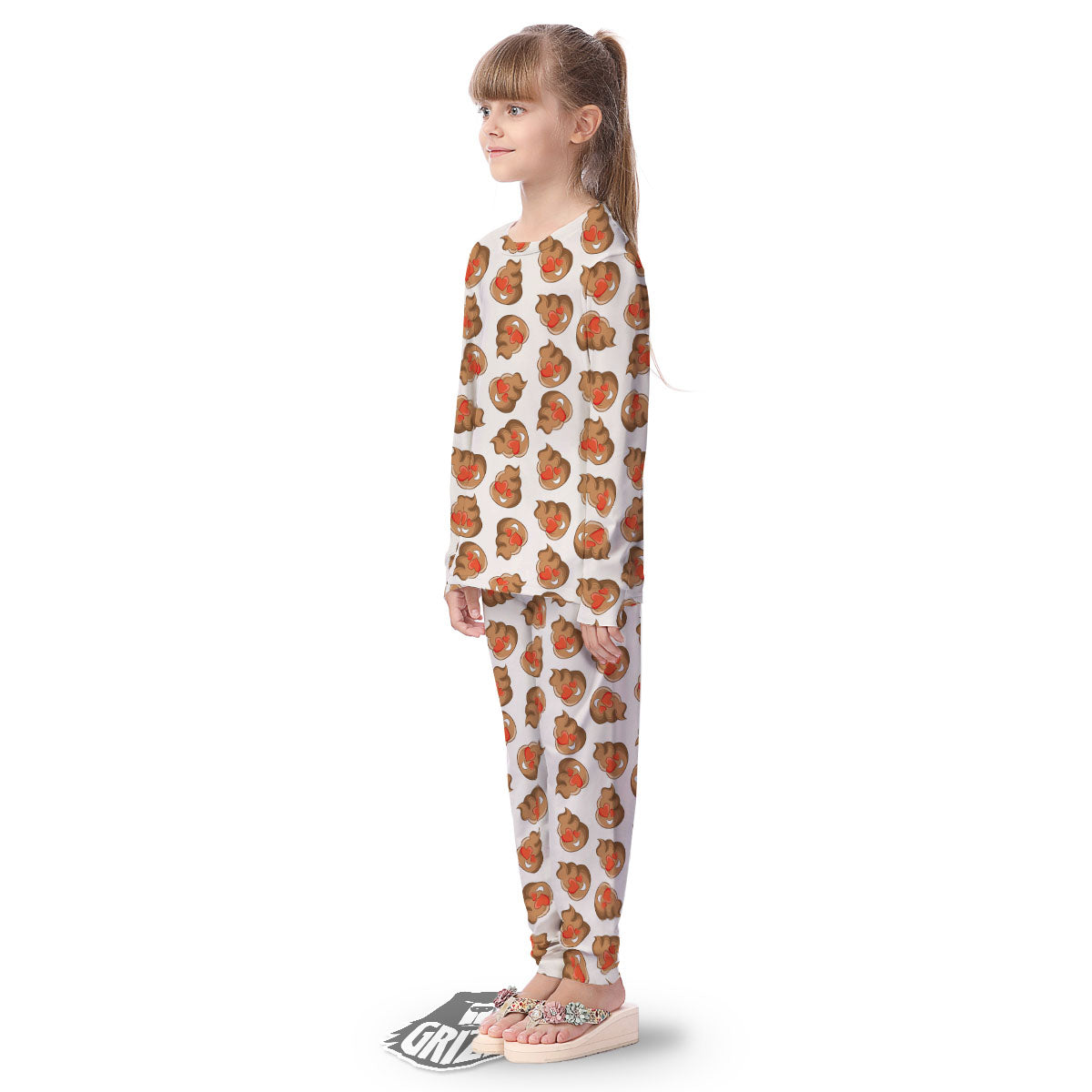 Emoji Poop Print Pattern Kid's Pajamas-grizzshop