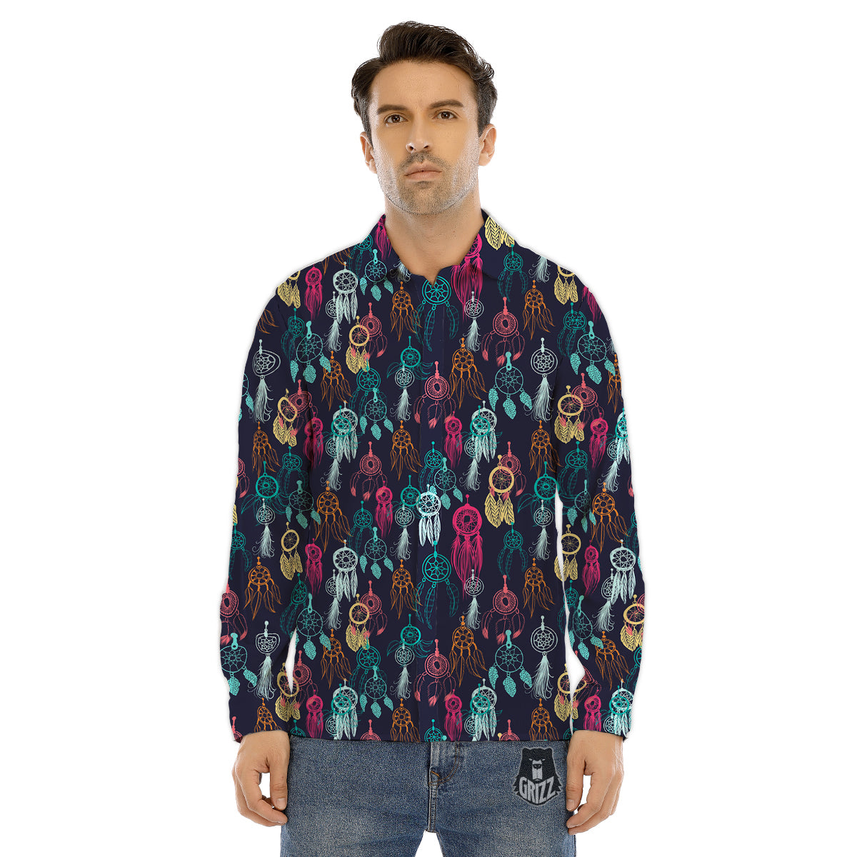 Emoji Poop Print Pattern Men's Dress Shirts-grizzshop