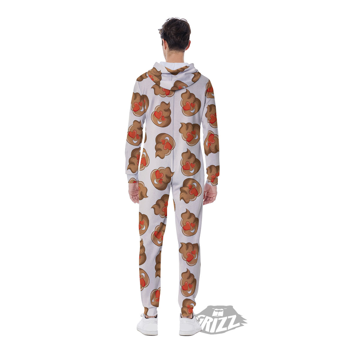 Emoji Poop Print Pattern Men's Jumpsuit-grizzshop