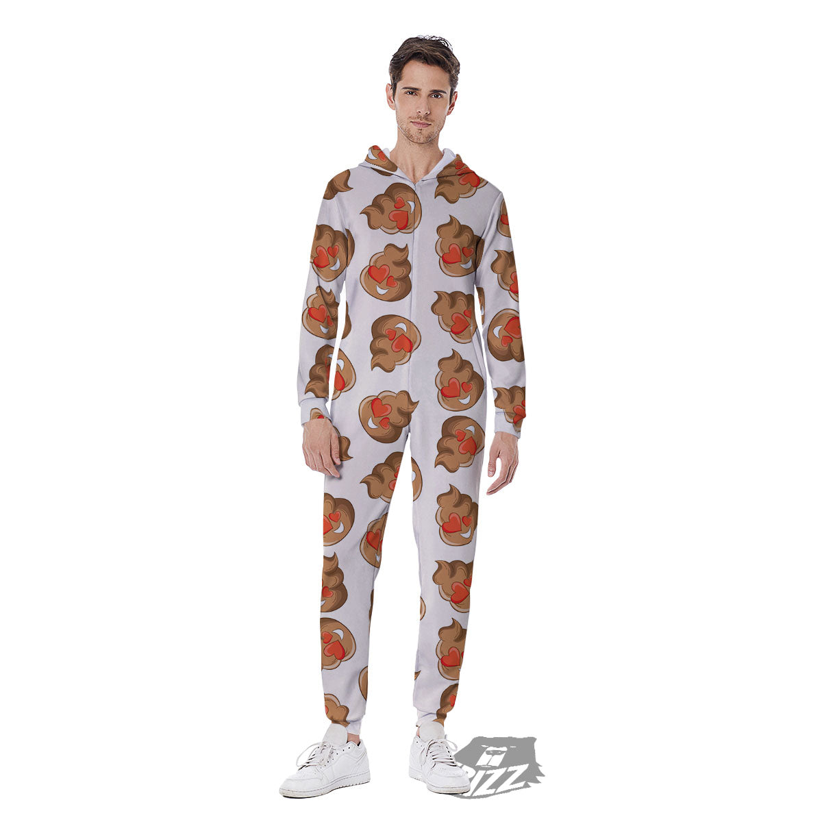 Emoji Poop Print Pattern Men's Jumpsuit-grizzshop