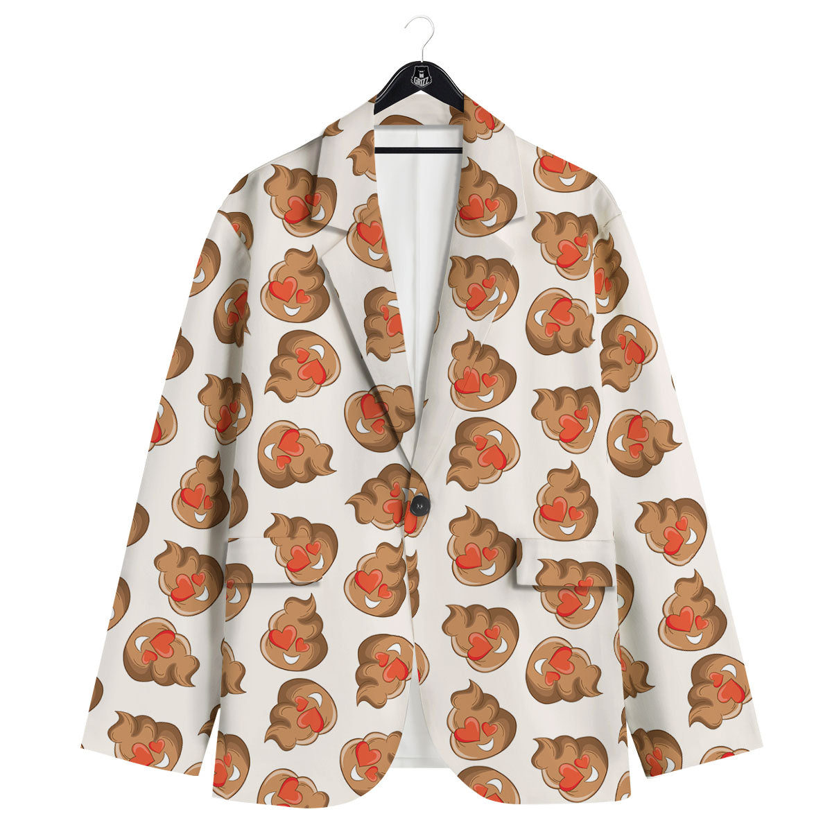 Emoji Poop Print Pattern Men's Sport Coat-grizzshop