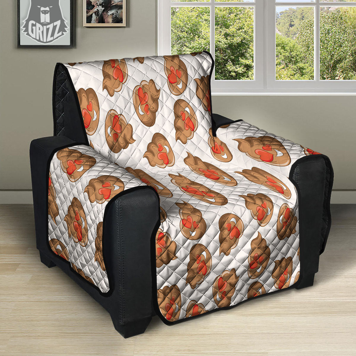 Emoji Poop Print Pattern Recliner Protector-grizzshop