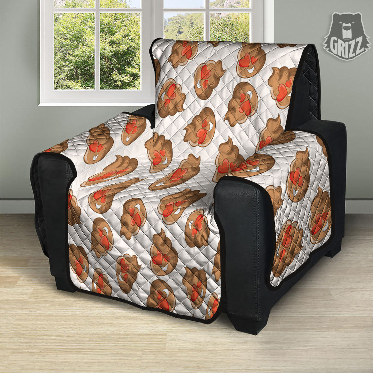 Emoji Poop Print Pattern Recliner Protector-grizzshop