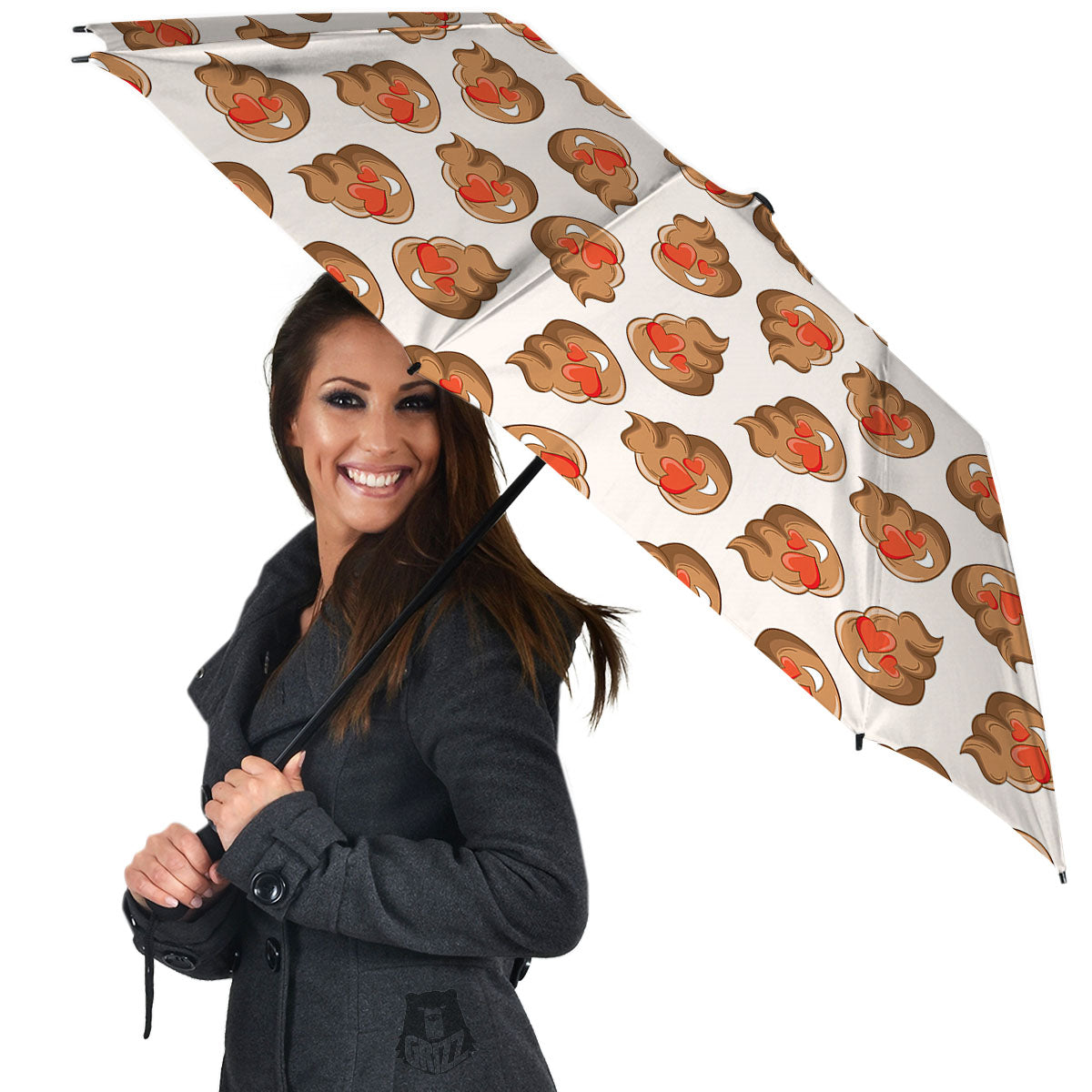 Emoji Poop Print Pattern Umbrella-grizzshop