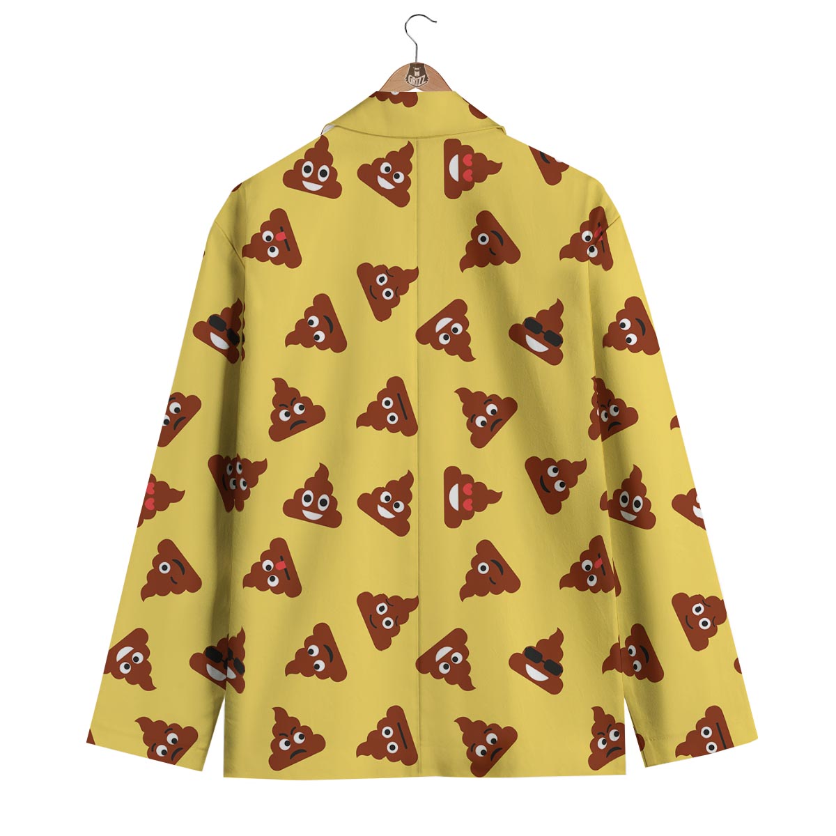 Emoji Poop Yellow Print Pattern Men's Blazer-grizzshop