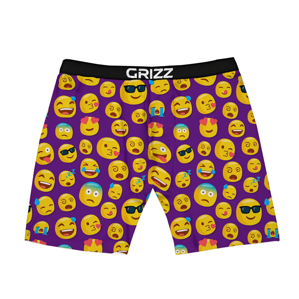 Emoji Purple Print Pattern Boxer Briefs-grizzshop