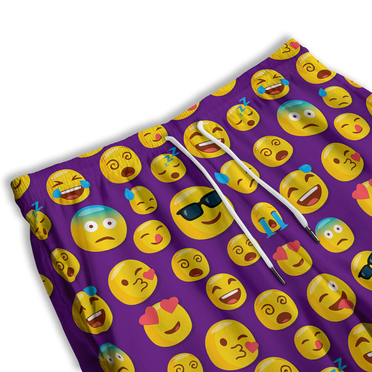 Emoji Purple Print Pattern Men's Athletic Shorts