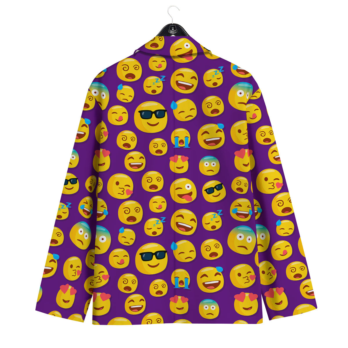 Emoji Purple Print Pattern Men's Sport Coat-grizzshop