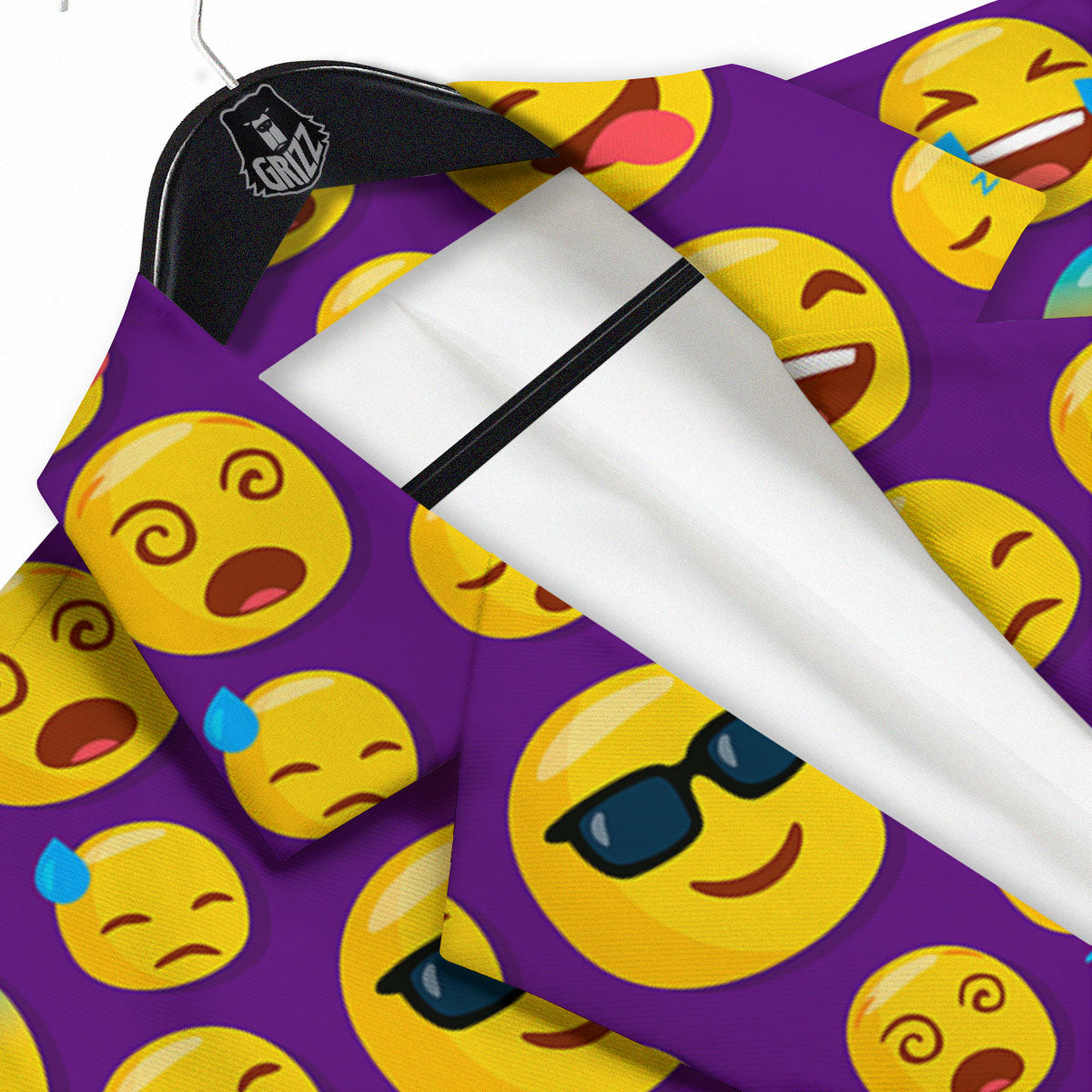 Emoji Purple Print Pattern Men's Sport Coat-grizzshop