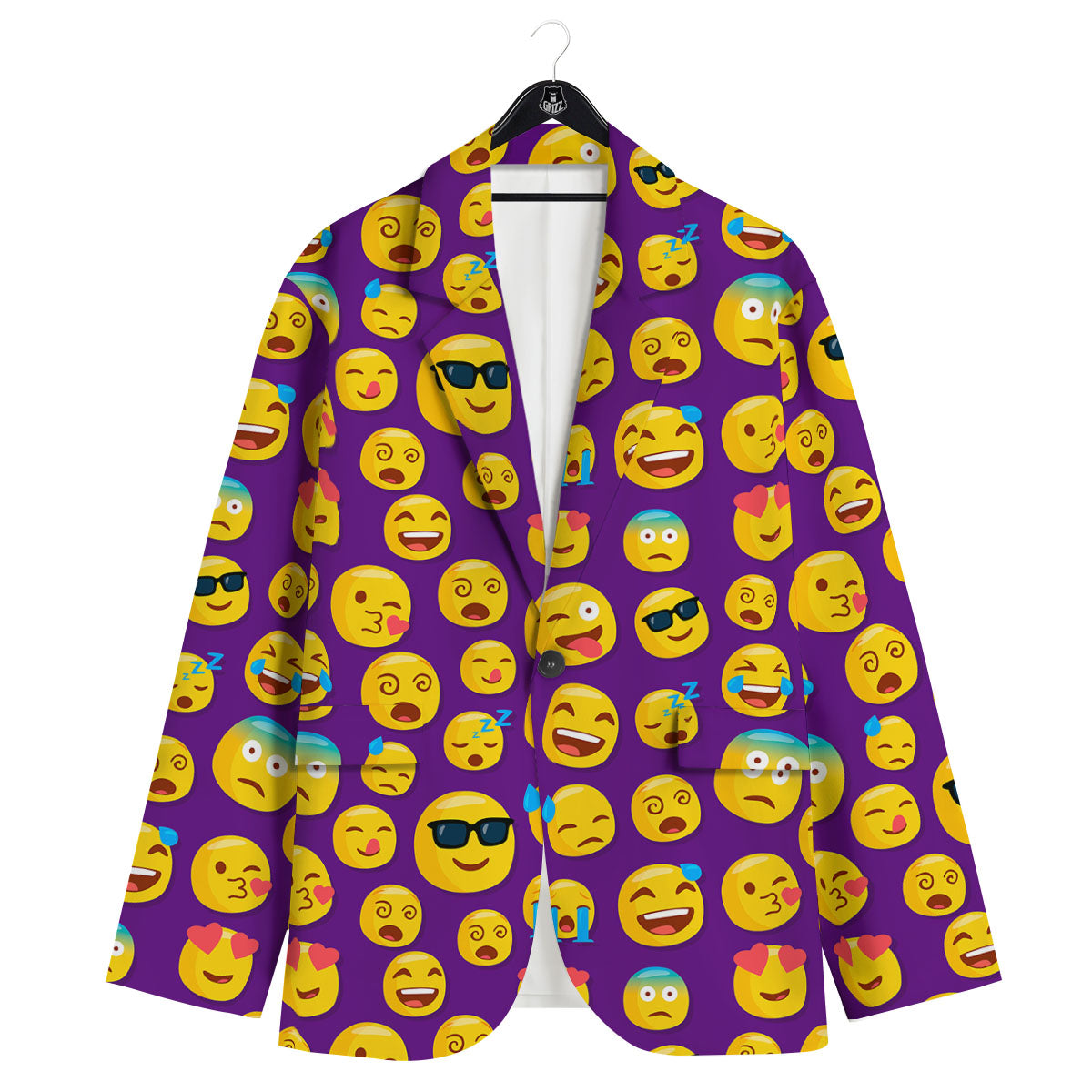 Emoji Purple Print Pattern Men's Sport Coat-grizzshop