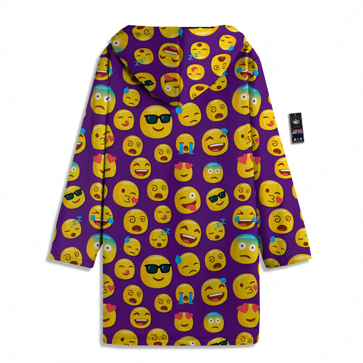 Emoji Purple Print Pattern Men's Windbreaker Jacket-grizzshop