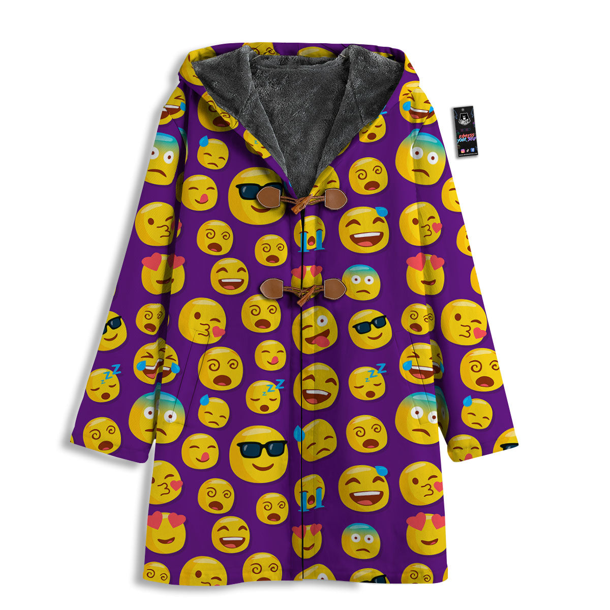 Emoji Purple Print Pattern Men's Windbreaker Jacket-grizzshop
