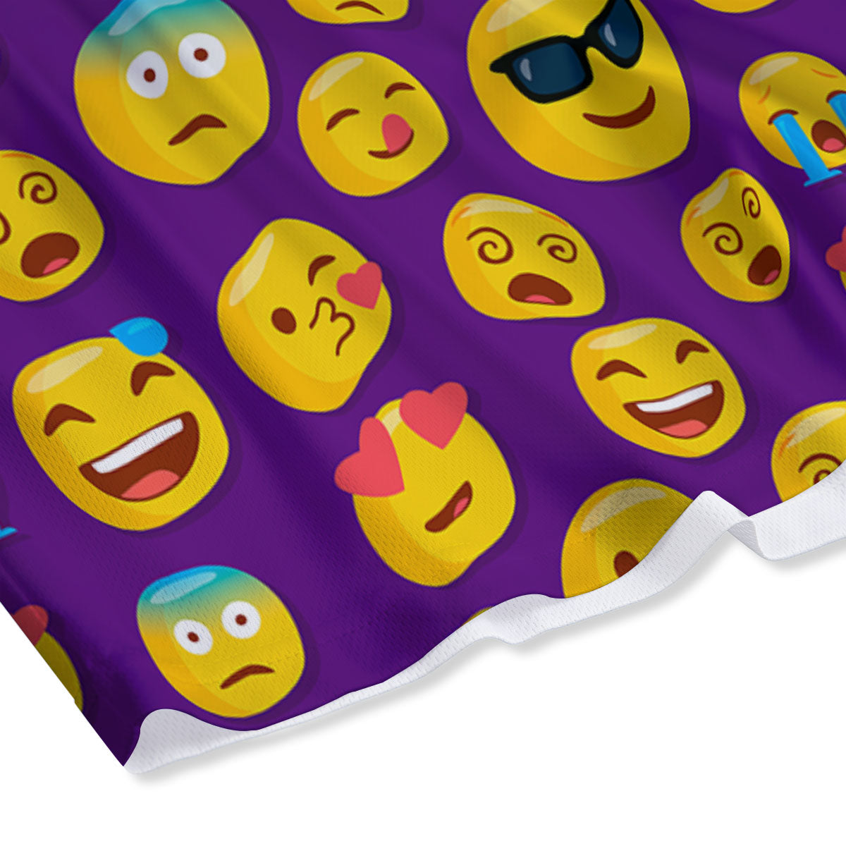 Emoji Purple Print Pattern Mesh Shorts