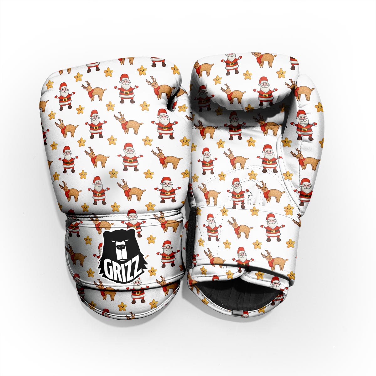 Emoji Reindeer And Santa Claus Print Pattern Pro Boxing Glove