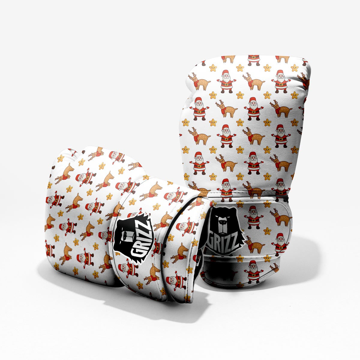 Emoji Reindeer And Santa Claus Print Pattern Pro Boxing Glove