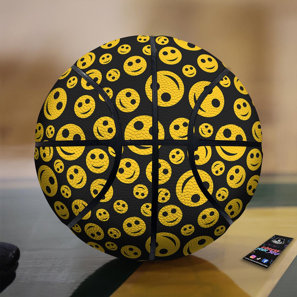 Emoji Smiley Faces Print Pattern Basketball-grizzshop