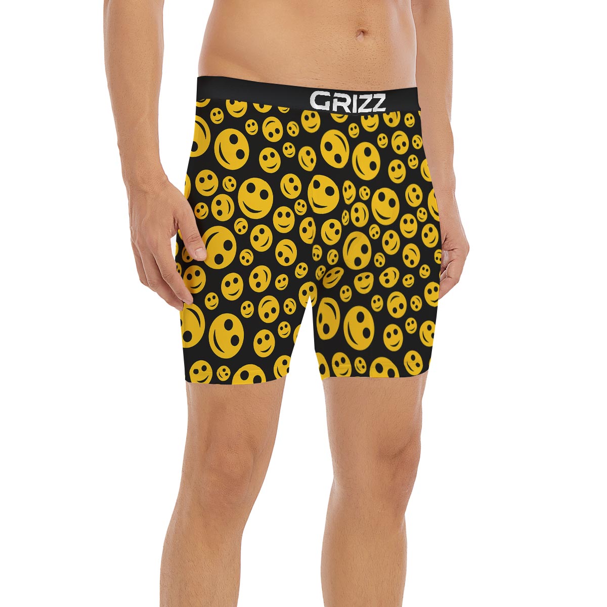 Emoji Smiley Faces Print Pattern Boxer Briefs-grizzshop