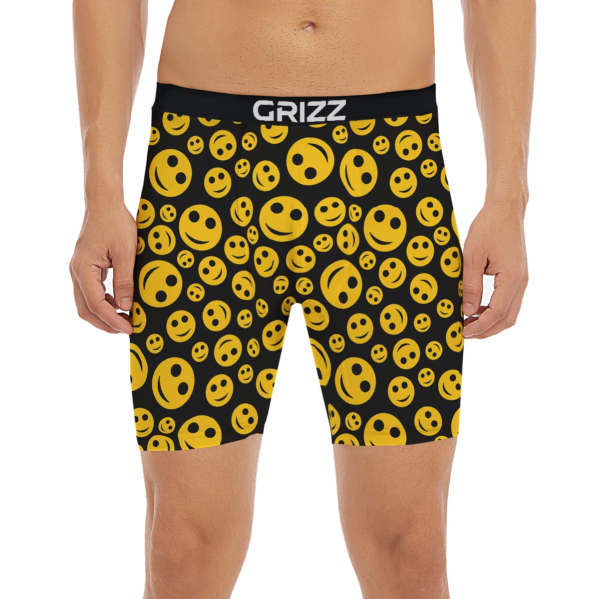 Emoji Smiley Faces Print Pattern Boxer Briefs-grizzshop