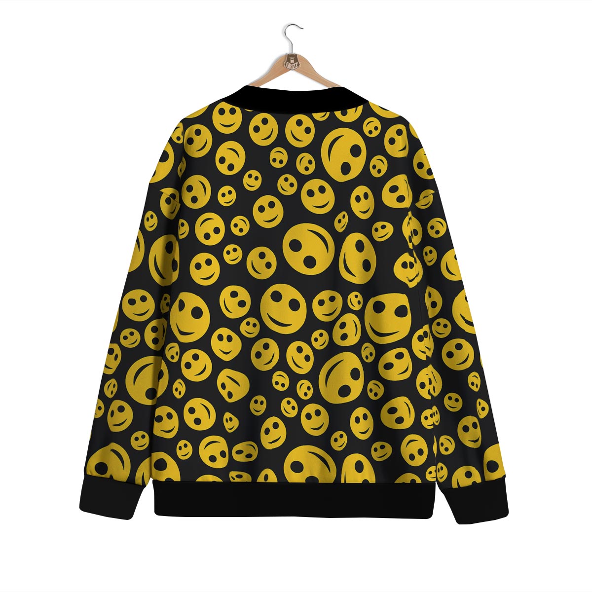 Emoji Smiley Faces Print Pattern Cardigan-grizzshop