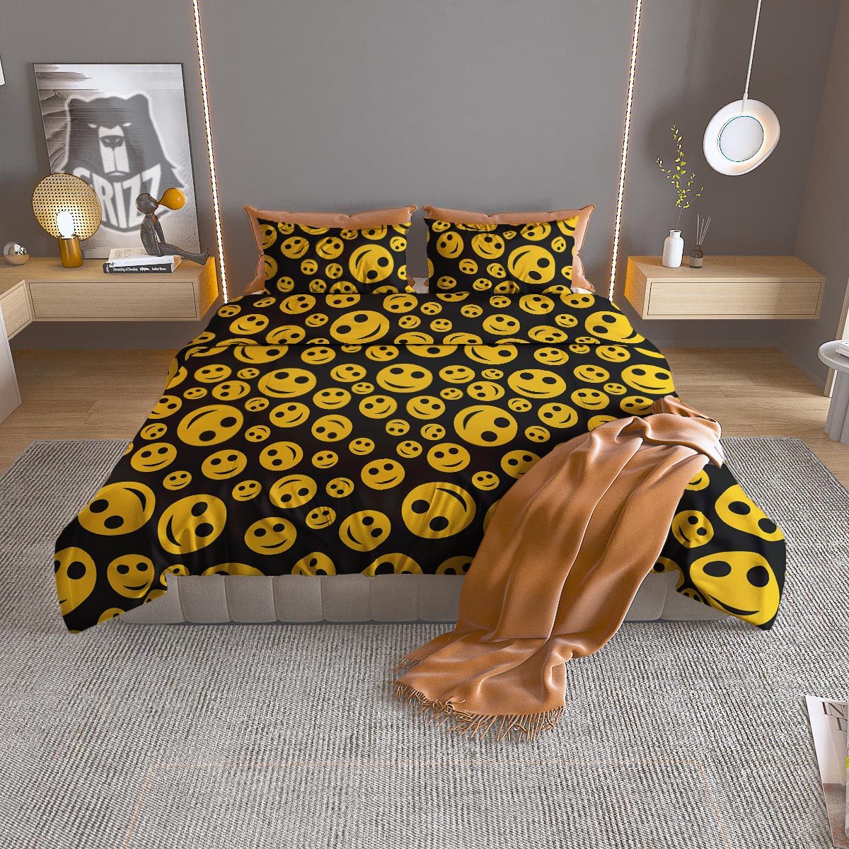 Ducks Rubber Yellow Print Pattern Duvet Cover Bedding Set